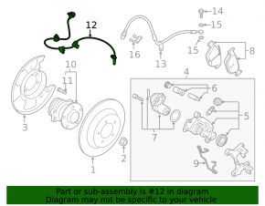 ABS sensor rear left Subaru Crosstrek 18-23