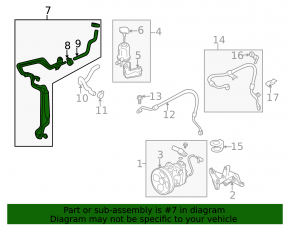 Subaru b9 Tribeca power steering cooling pipe