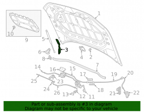Right hood hinge VW Atlas 18-20 prerest