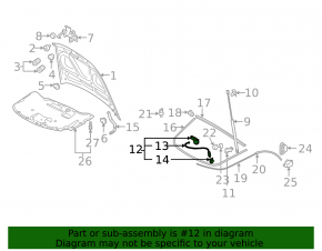 Audi A6 04-11 hood lock with sensor