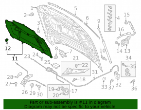 Insulation of the bonnet of Audi A6 C8 19-