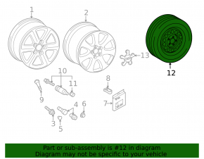 Spare tire for Audi Q7 4L 10-15 18 195/75