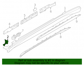 Right front sill mount for BMW X1 F48 16-22