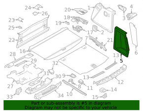 Arch trim left central BMW X3 G01 18-21 without mesh