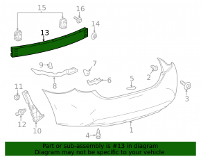 Toyota Corolla 14-19 rear bumper reinforcement