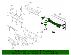Metal wiper pan Toyota Camry v40