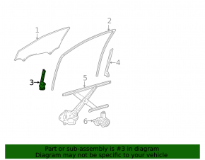 Front right door glass guide Lexus ES300h ES350 13-18 front