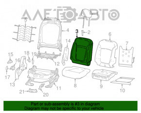 Passenger seat Jeep Compass 17- without airbag, leather black