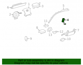 Toyota Sequoia 08-16 front right seat airbag