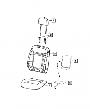 Jeep Renegade 19-22 driver's seat cushion cover, black leather with red stitching, Trailhawk