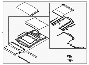 Panoramic sunroof assembly for Kia K5 2021-2024, black curtain