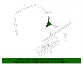 Triangle door corner rear right Hyundai Sonata 11-15 gloss, scratches