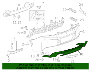 Chevrolet Camaro rear bumper lip 16-23 for 4 tips
