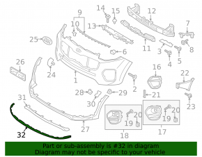 Kia Sportage 17-19 FWD front bumper lip extension, structure, worn
