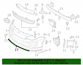 Front bumper lip Kia Optima 16-18 prerest