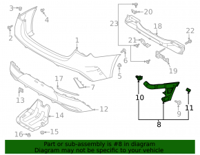 Left rear bumper mount for Kia K5 21-24