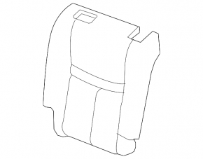 Rear seat backrest, 2nd row, right, Nissan Rogue 17-20, beige leather, perforated