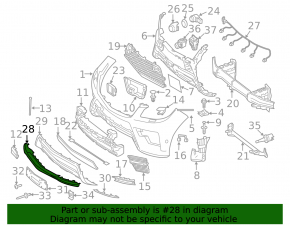 Lower front bumper trim Mercedes W166 ML 12-15 AMG pkg