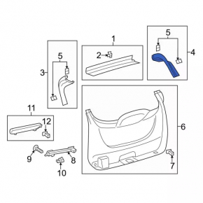 Left Trunk Door Trim Ford Escape MK3 13-19 Gray