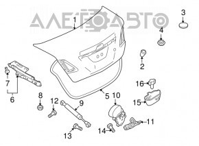 Trunk lid hinge right Mazda6 09-13