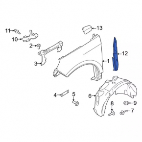 Right door-wing seal for Ford Edge 15-24