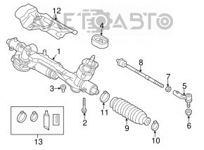 Tie rod with tip left VW Passat b7 12-15 USA