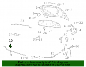 Bracket latch stick support hood VW Jetta 19-
