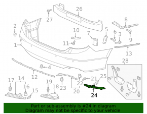 Reflector rear left Honda Accord 18-22