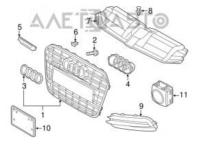 Left fog light plug Audi A6 C7 16-18 S-line