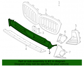 Lower front bumper grille for BMW X3 G01 18-23 2022-24 with adaptive cruise, 2022-23 with adaptive cruise