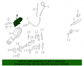 Rear left door handle mechanism BMW 5 F10 11-16 keyless