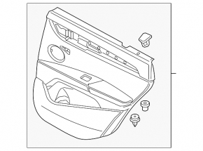 Door trim card rear left BMW X1 F48 16-22 leather black, black insert, backlight, scratches
