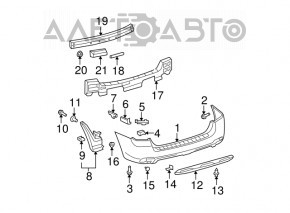 Lower rear bumper trim for Toyota Highlander 2008-2010