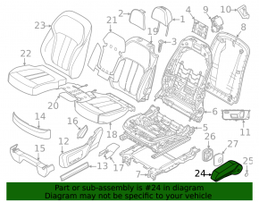 Armrest for the 2nd row rear left seat of the BMW X7 G07 19-22 Vernasca leather for 6 seats, Schwarz