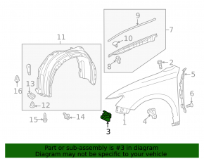 Front Right Fender Bracket Lexus ES300h ES350 13-18