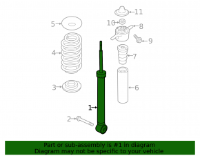 Shock absorber rear left Kia Forte 19-21 2.0 under the beam, dented