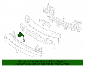 Left front bumper lower reinforcement fang for Nissan Ariya 23-25