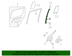Rear left door guide for Toyota Highlander 08-13