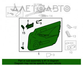 Door trim card front left Lexus IS 14-20 black