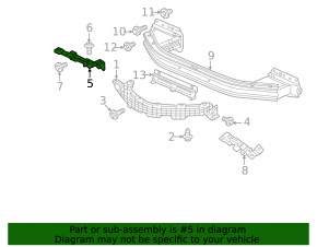 Front bumper mount, left fender, Honda HR-V 23-26