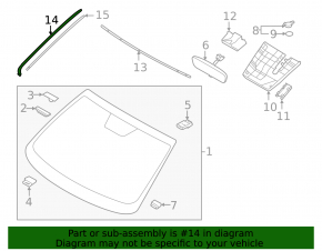 Right windshield molding for Hyundai Tucson 2022-2024, black