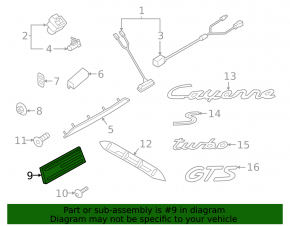 Porsche Cayenne 19-23 trunk door number plate area