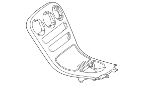 Front panel trim center Mercedes GLC 16-19 brown wood