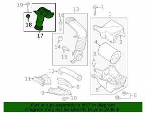 Air duct for the Lincoln MKC 15-19 2.3T turbocharger