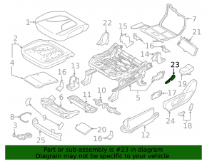 Passenger seat cover, left side, Ford Edge 15-24, black, electric