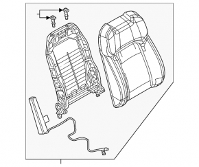 Mazda CX-50 23-24 passenger seat back, black leatherette with heating
