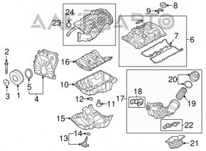 Valve cover BMW 5 G30 17-19 B46B20B 2.0T broken