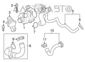 Thermostat housing assembly BMW F30 12-18 N20
