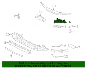 Left front bumper mount for Volvo S60 19-25