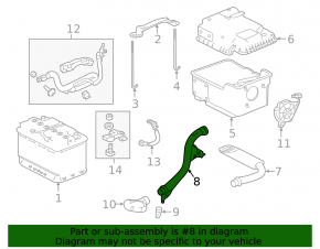 Battery air duct lower Acura TLX 15-17 3.5